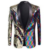 Golden Rainbow Sequins Blazer